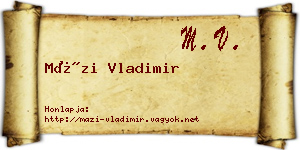 Mázi Vladimir névjegykártya